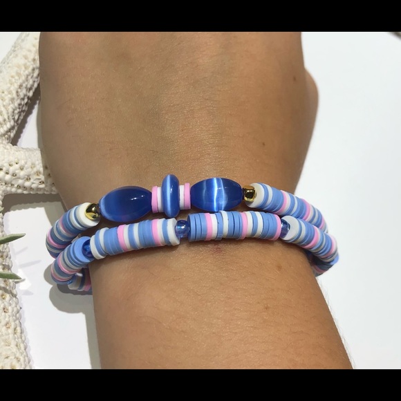 Clay bead stretch bracelet - Picture 2 of 5